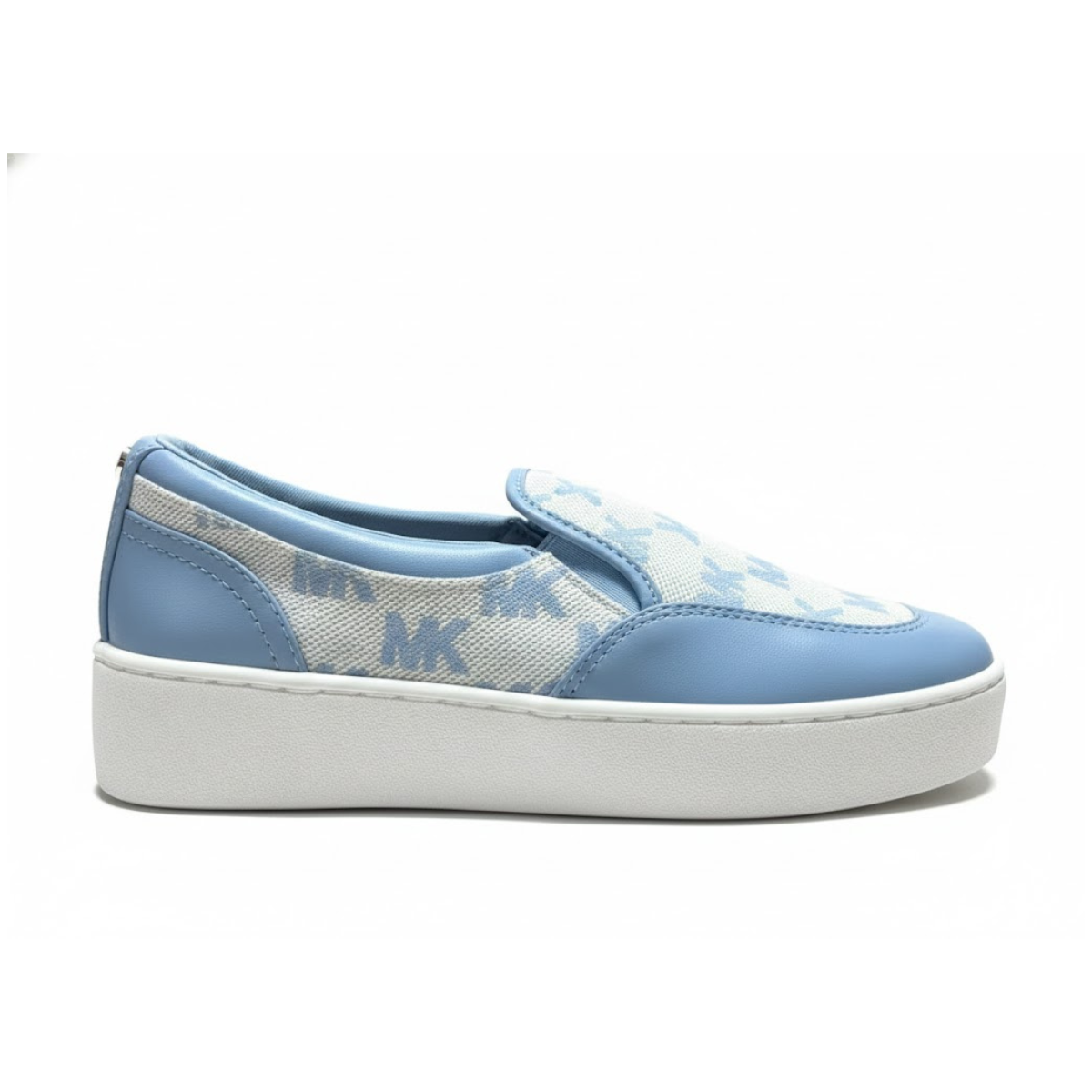 Michael Kors Theo Jacquard Y Cuero Sneaker Woman - BLU - Blue / 38.5