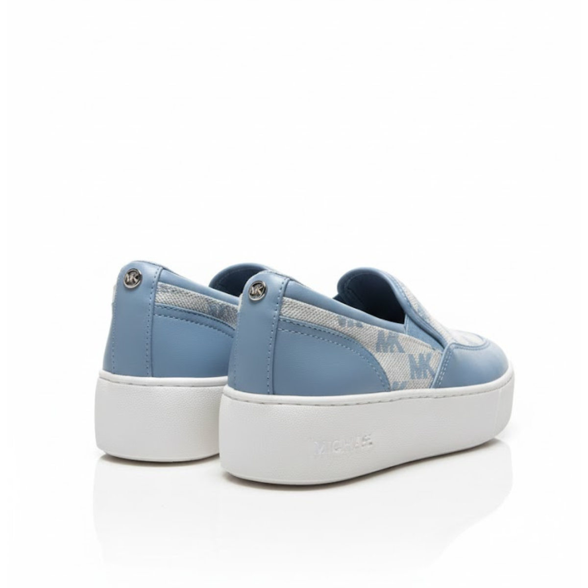 Michael Kors Theo Jacquard Y Cuero Sneaker Woman - BLU - Blue / 38.5