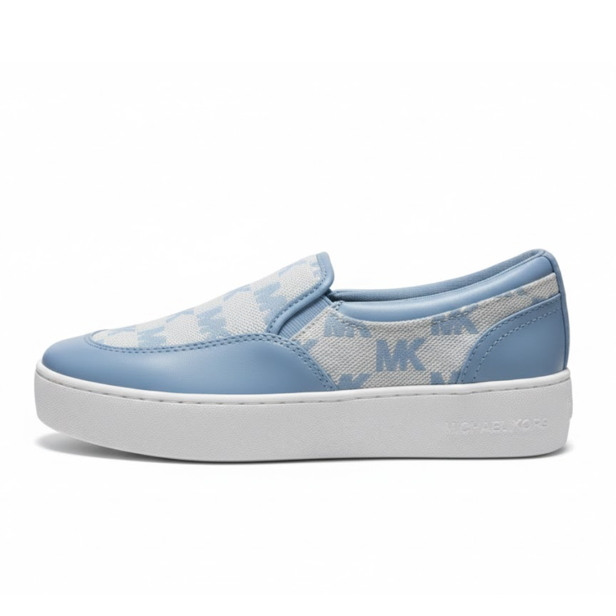 Michael Kors Theo Jacquard Y Cuero Sneaker Woman - BLU - Blue / 38.5