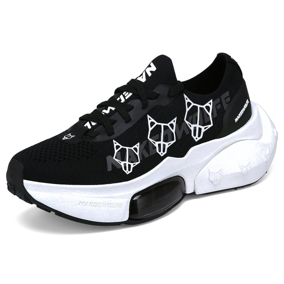 NAKED WOLFE sprint wolfe-print low-top woven trainers-BLK - Black / 40