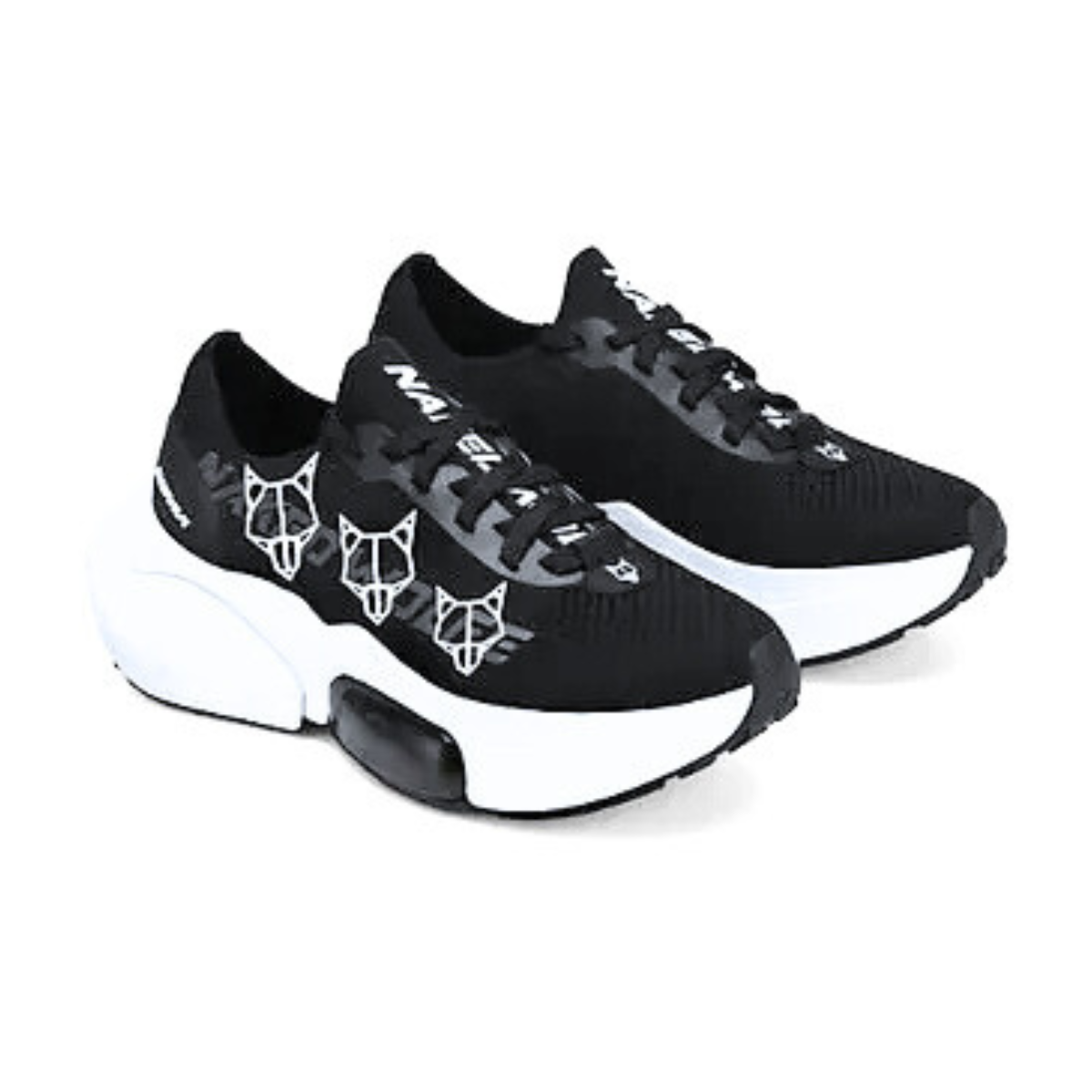 NAKED WOLFE sprint wolfe-print low-top woven trainers-BLK - Black / 40