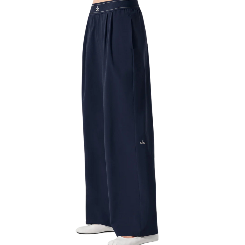 New AL Yoga Suit Up Trouser Quick-Dry Loose-Fit Wide-Leg Pants-NVY-BLK-GRY