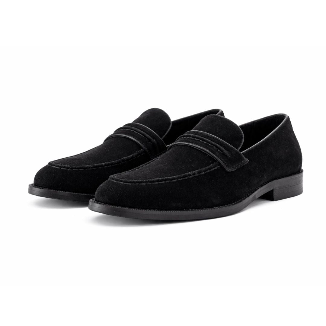 OURTHREE Andrew Suede Leather Loafers Men - BLK - Black / 40