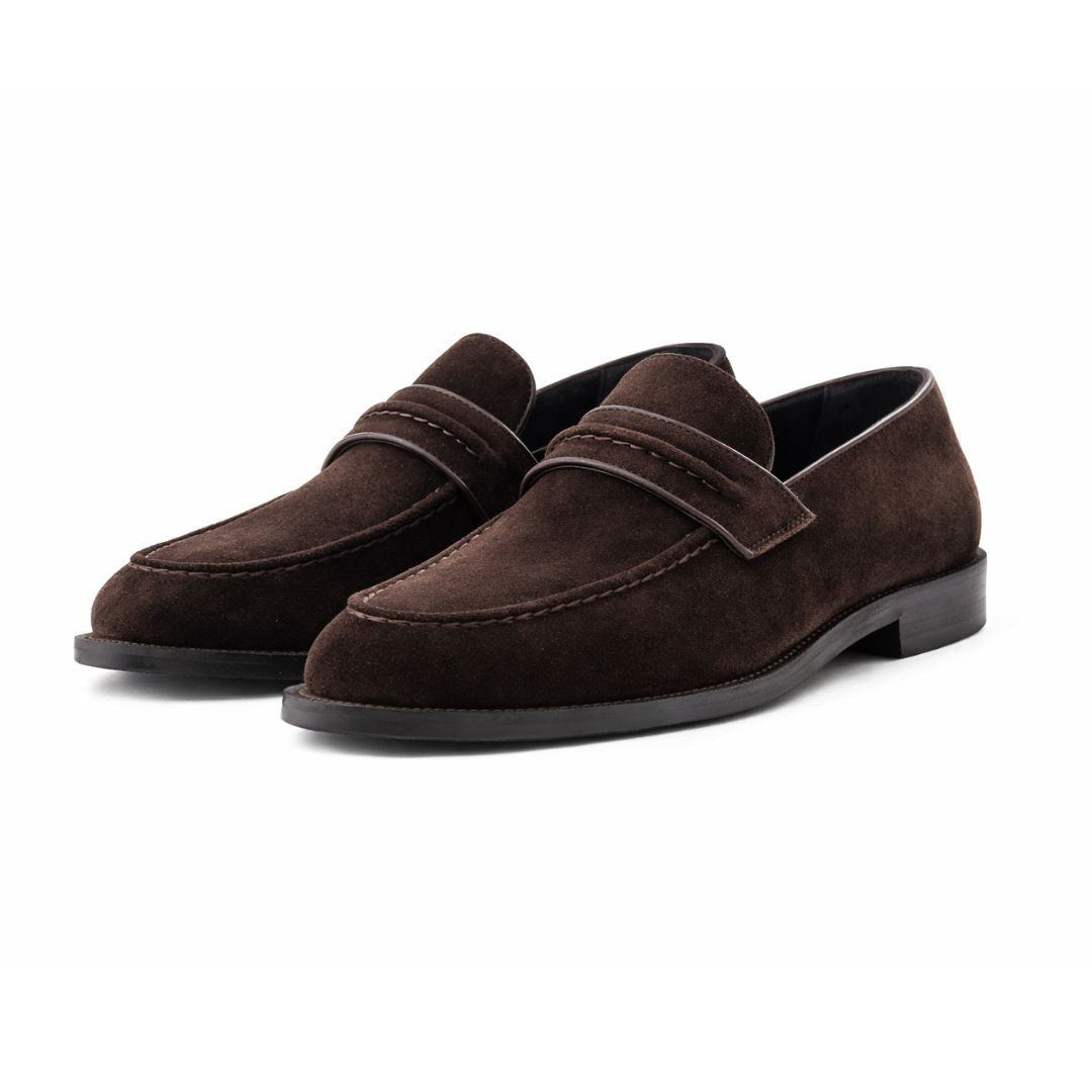 OURTHREE Andrew Suede Leather Loafers Men - BRN - Brown / 40