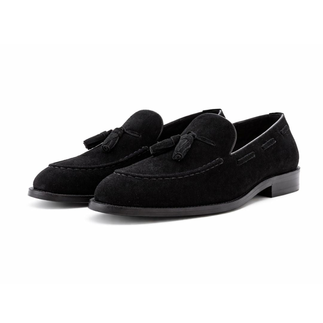 OURTHREE Lewis Suede Leather Loafers Men - BLK - Black / 40
