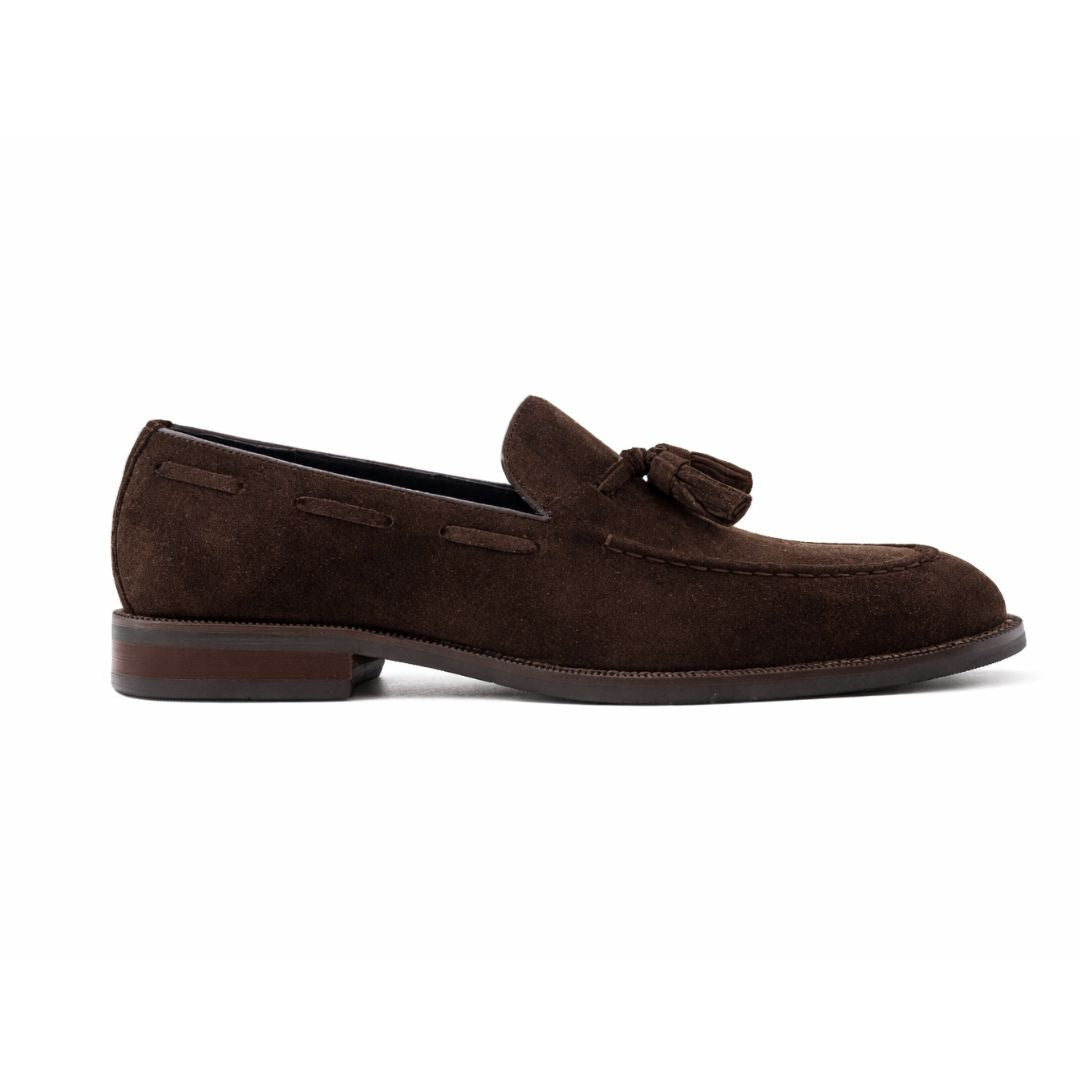OURTHREE Lewis Suede Leather Loafers Men - BRN