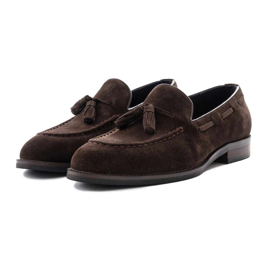 OURTHREE Lewis Suede Leather Loafers Men - BRN