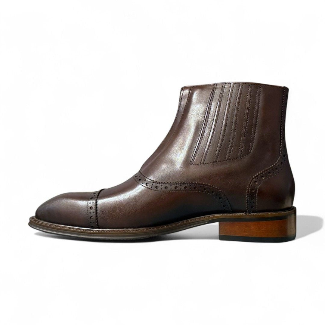 OURTHREE Rafi Leather Half Boot Men - BRN