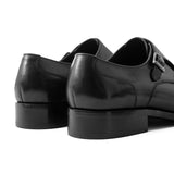 OURTHREE Stainly Double Monk Leather Loafers Men - BLK