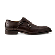 OURTHREE Stainly Double Monk Leather Loafers Men - BRN - Brown / 40