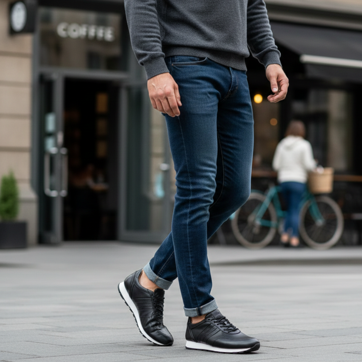 PATINA Causal Leather Shoes Men 900-01-BLK