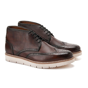 PATINA Causal Oxford Leather Boots Men 625-04-BRN