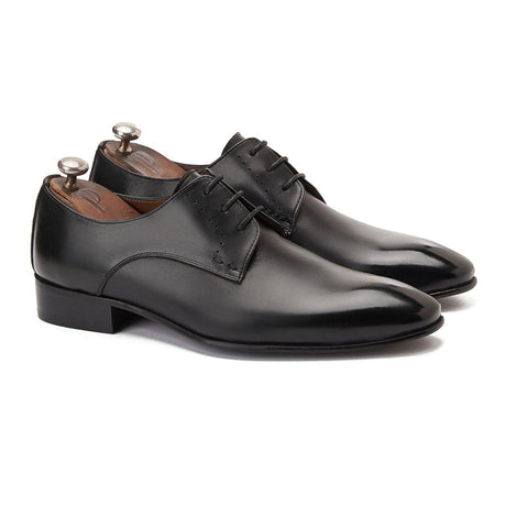 PATINA Plain Lace-Up Leather Oxford Shoes for Men 012-31-BLK - 40 / Black