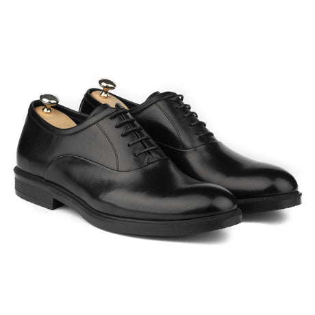 PATINA Plain Lace-Up Leather Oxford Shoes for Men 026-01-BLK