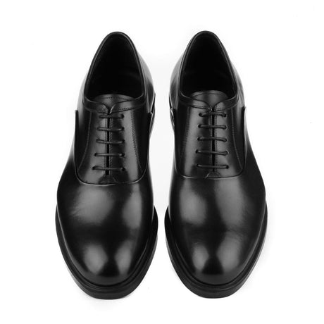 PATINA Plain Lace-Up Leather Oxford Shoes for Men 026-01-BLK