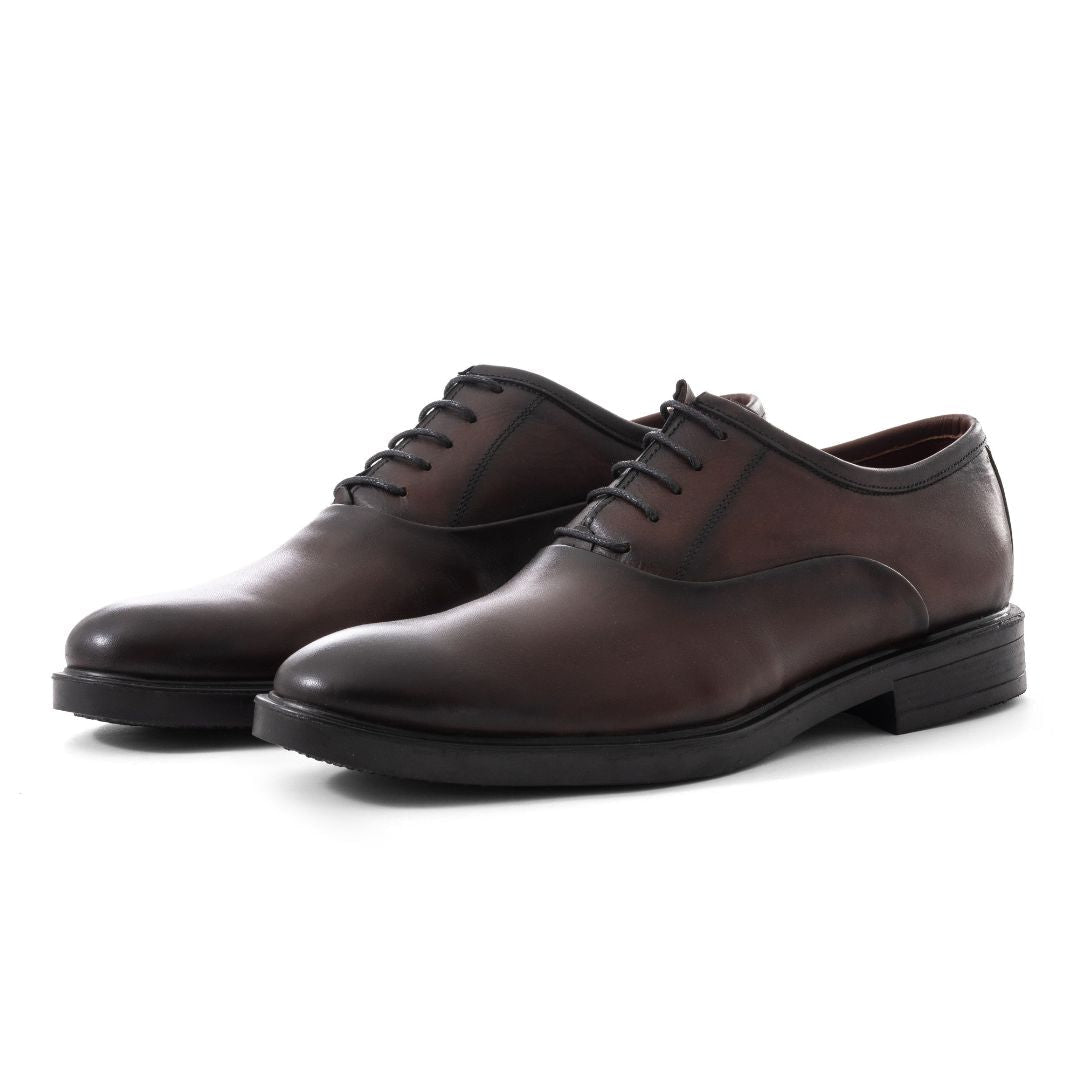 PATINA Plain Lace-Up Leather Oxford Shoes for Men 026-01-BRN