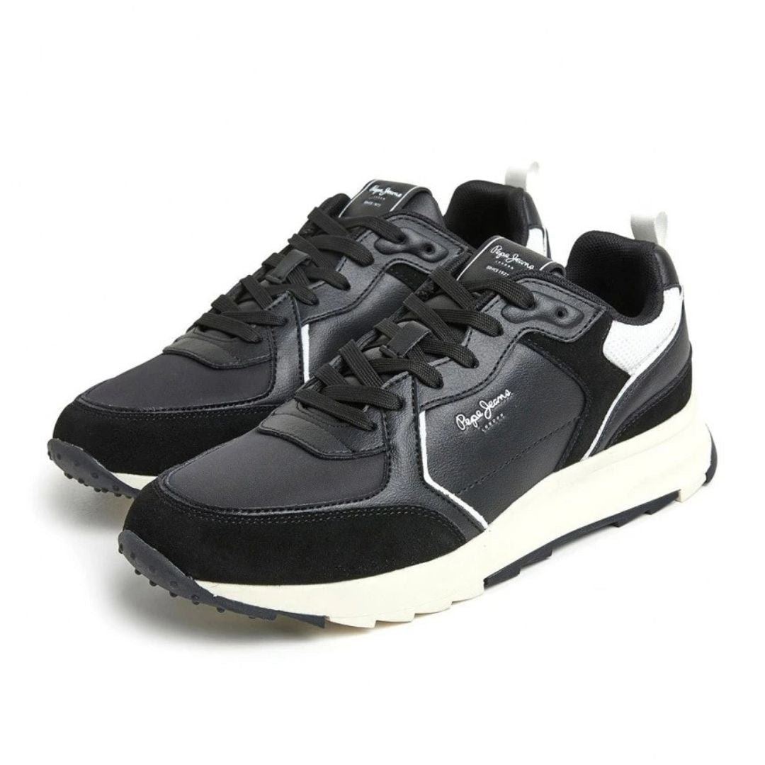 PEPE JEANS Joy Leather Fashion Sneakers Men PMS31014-BLK