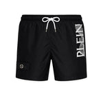 PLEIN SPORT Logo Print Drawstring Swim Shorts Men PL0011 - BLK - Black / S