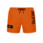 PLEIN SPORT Logo Print Drawstring Swim Shorts Men PL0017 - ORG - Orange / S