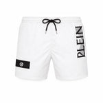 PLEIN SPORT Logo Print Drawstring Swim Shorts Men PL0018 - WHT - White / S