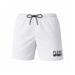 PLEIN SPORT Logo Print Drawstring Swim Shorts Men PL0088 - WHT - White / S