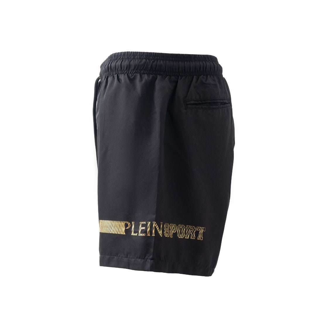 PLEIN SPORT Logo Print Drawstring Swim Shorts Men PS25025-BLK