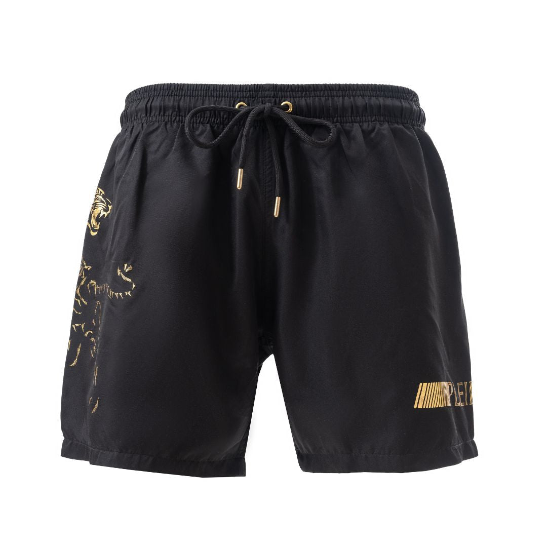 PLEIN SPORT Logo Print Drawstring Swim Shorts Men PS25025-BLK - S / Black