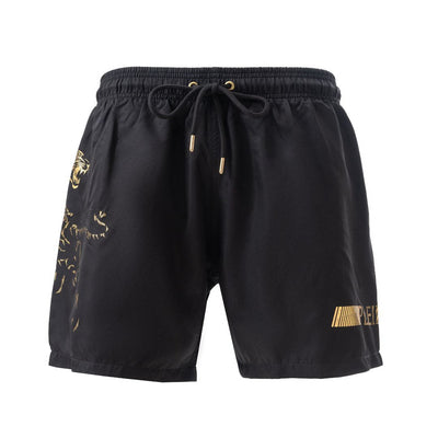 PLEIN SPORT Logo Print Drawstring Swim Shorts Men PS25025-BLK