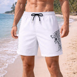 PLEIN SPORT Logo Print Drawstring Swim Shorts Men PS25029-WHT