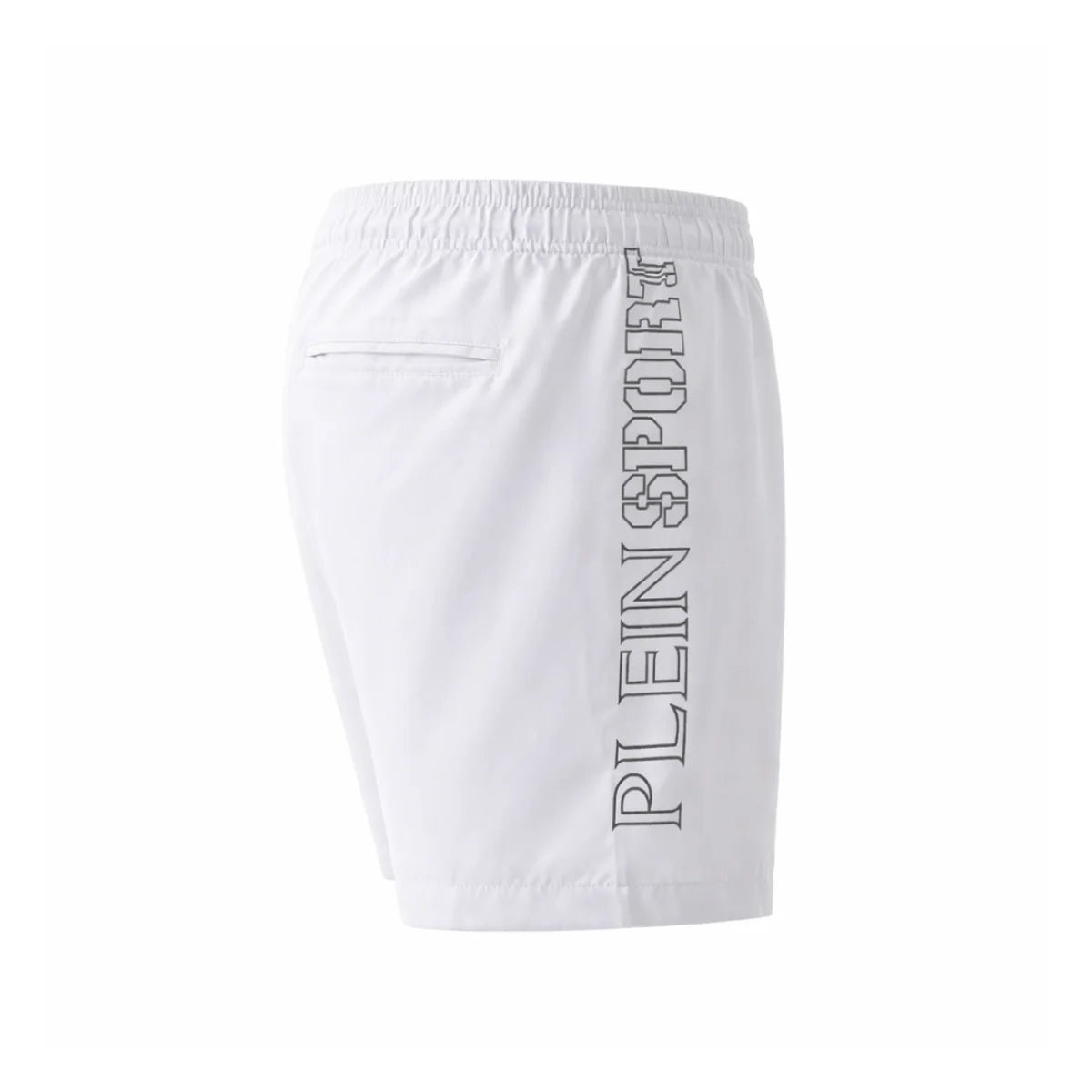 PLEIN SPORT Logo Print Drawstring Swim Shorts Men PS25029-WHT