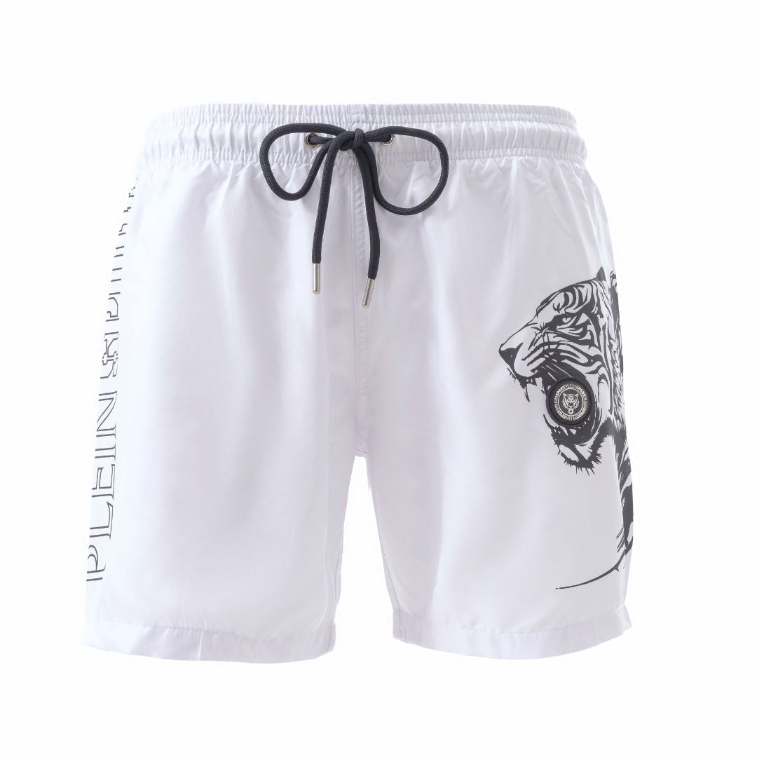 PLEIN SPORT Logo Print Drawstring Swim Shorts Men PS25029-WHT - S / White