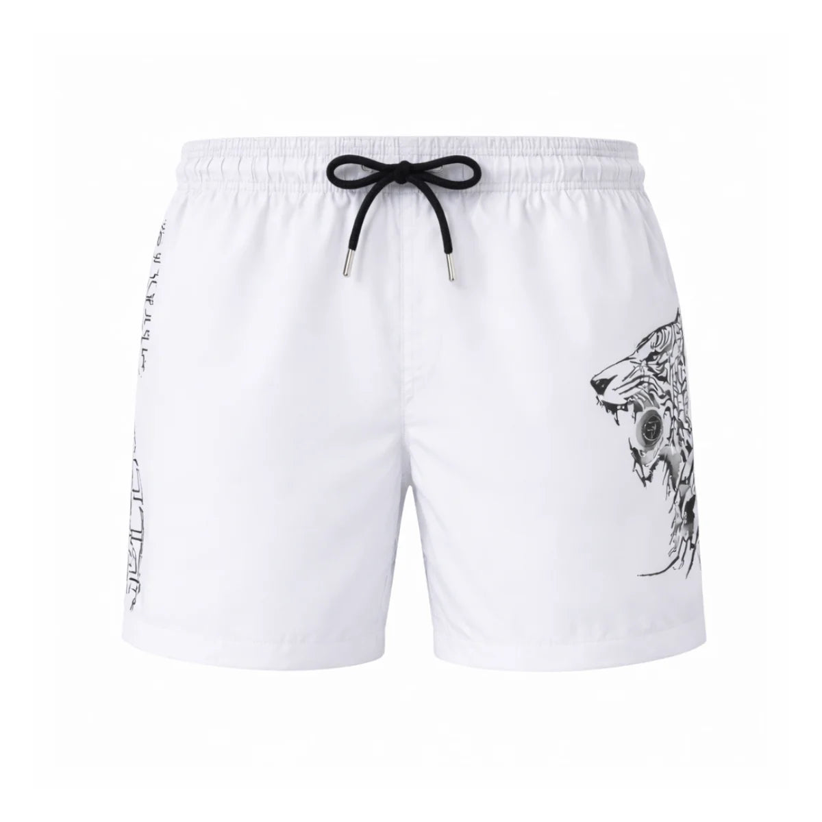 PLEIN SPORT Logo Print Drawstring Swim Shorts Men PS25029-WHT - White / S