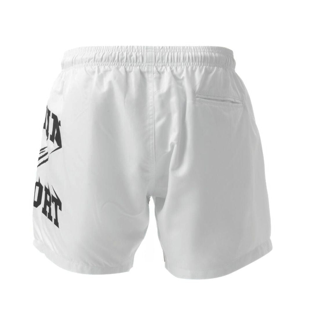 PLEIN SPORT Logo Print Drawstring Swim Shorts Men PS25037-WHT