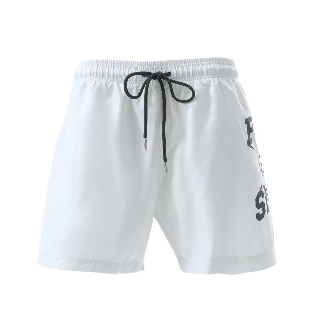 PLEIN SPORT Logo Print Drawstring Swim Shorts Men PS25037-WHT - S / White