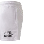 PLEIN SPORT Logo Print Drawstring Swim Shorts Men PS25038-WHT