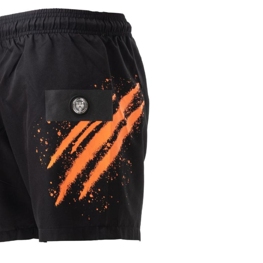 PLEIN SPORT Logo Print Drawstring Swim Shorts Men PS25040-BLK