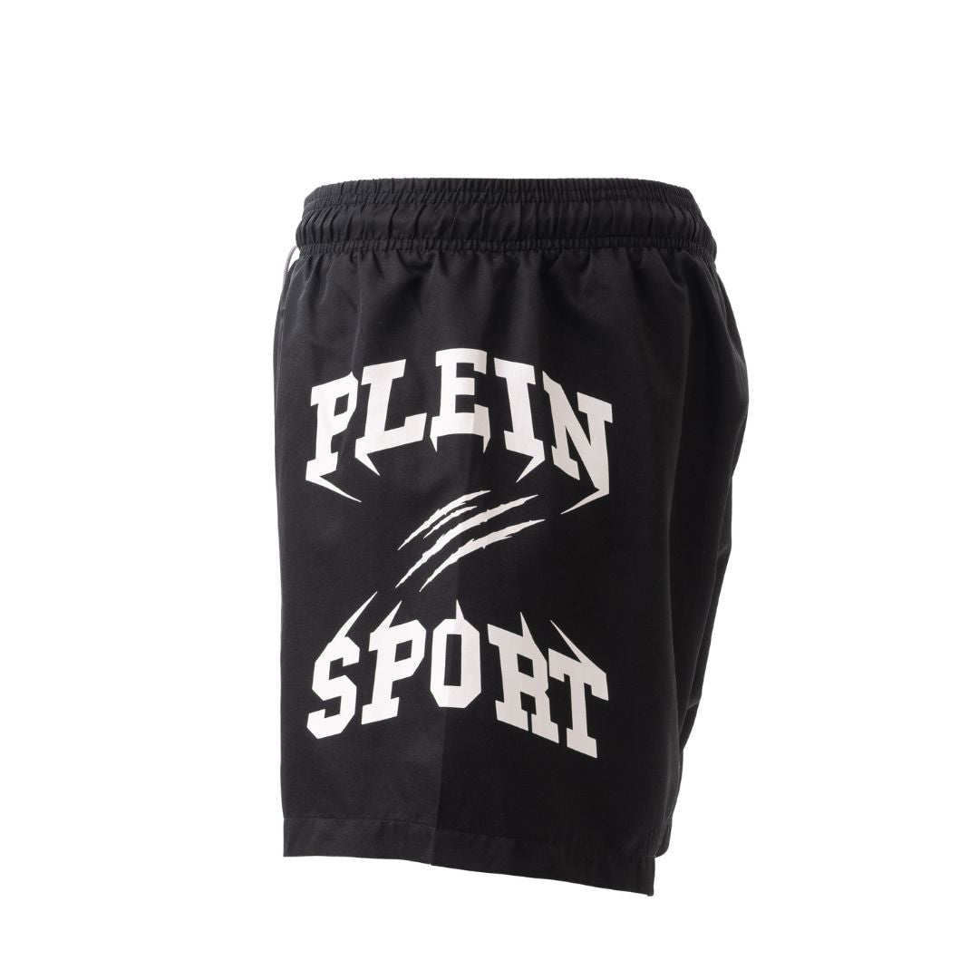 PLEIN SPORT Logo Print Drawstring Swim Shorts Men PS25041-BLK