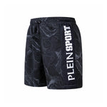 PLEIN SPORT Logo Print Drawstring Swim Shorts Men PS25042- BLK