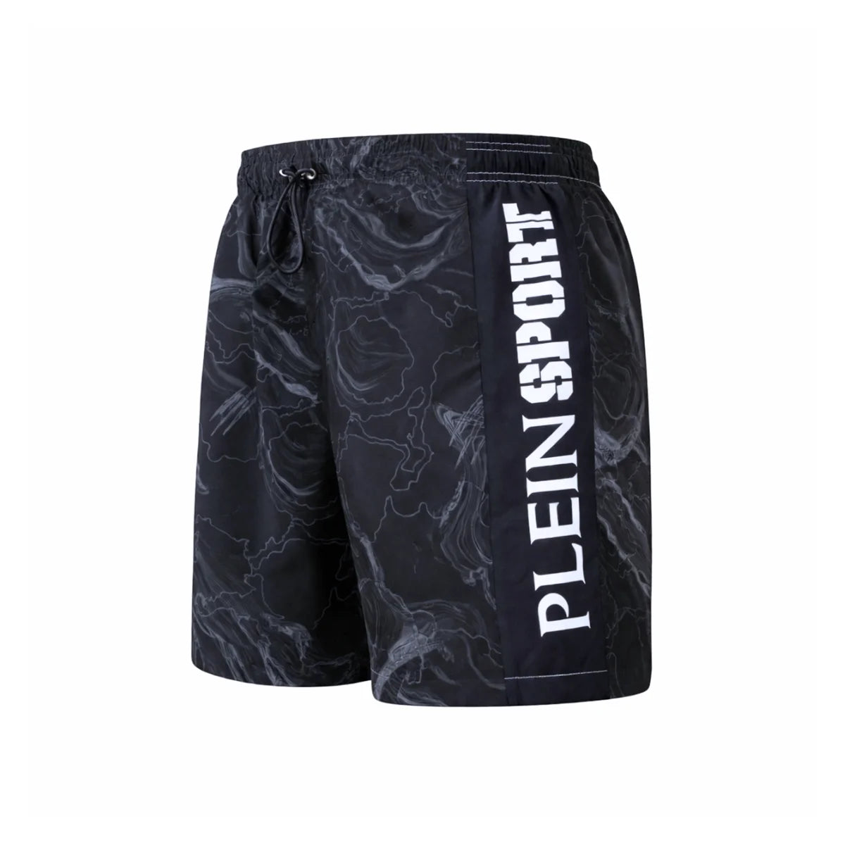 PLEIN SPORT Logo Print Drawstring Swim Shorts Men PS25042- BLK