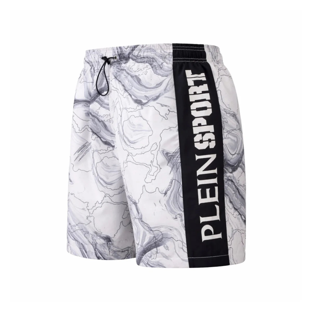 PLEIN SPORT Logo Print Drawstring Swim Shorts Men PS25042-WHT