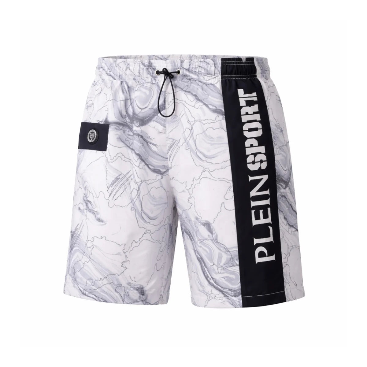PLEIN SPORT Logo Print Drawstring Swim Shorts Men PS25042-WHT - White / S