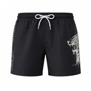 PLEIN SPORT Logo Print Drawstring Swim Shorts Men PS25043-BLK - Black / S