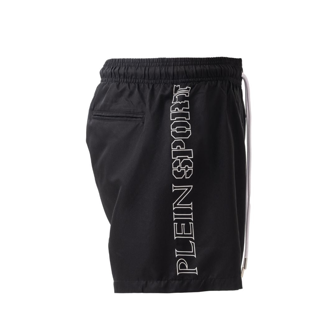 PLEIN SPORT Logo Print Drawstring Swim Shorts Men PS25043-BLK