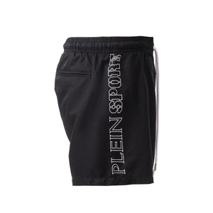 PLEIN SPORT Logo Print Drawstring Swim Shorts Men PS25043-BLK