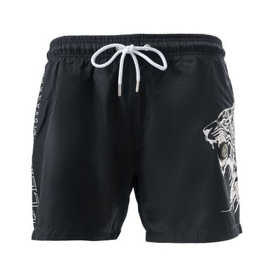 PLEIN SPORT Logo Print Drawstring Swim Shorts Men PS25043-BLK