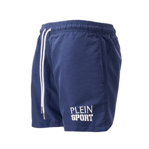 PLEIN SPORT Logo Print Drawstring Swim Shorts Men PS25044-NVY