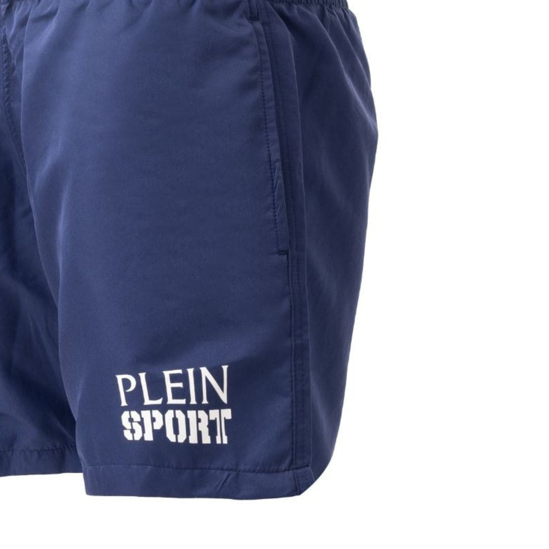 PLEIN SPORT Logo Print Drawstring Swim Shorts Men PS25044-NVY