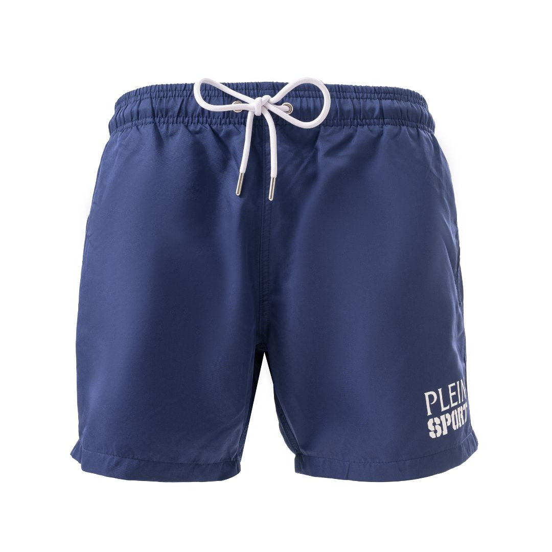 PLEIN SPORT Logo Print Drawstring Swim Shorts Men PS25044-NVY - S / Navy