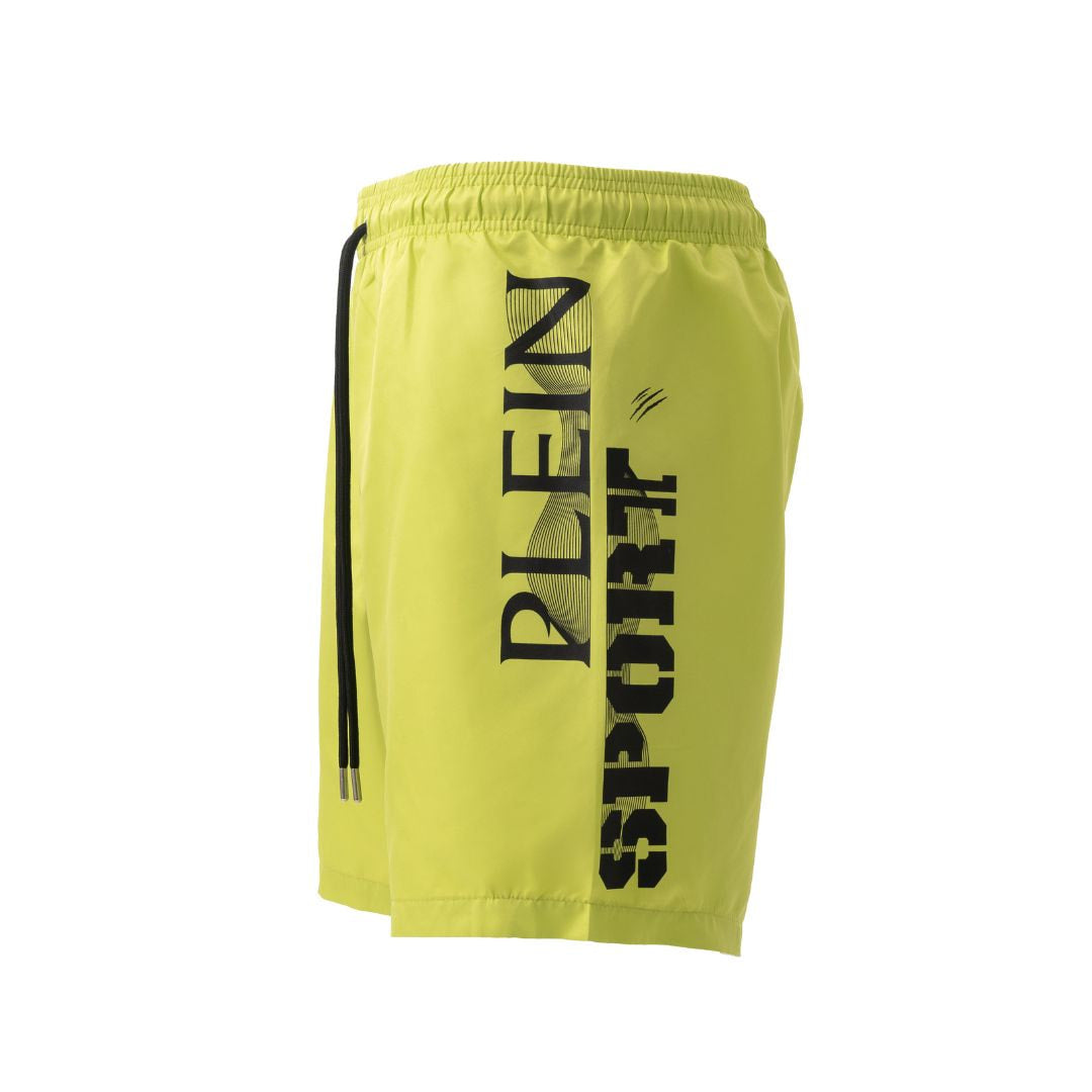 PLEIN SPORT Logo Print Drawstring Swim Shorts Men PS25045-YEL