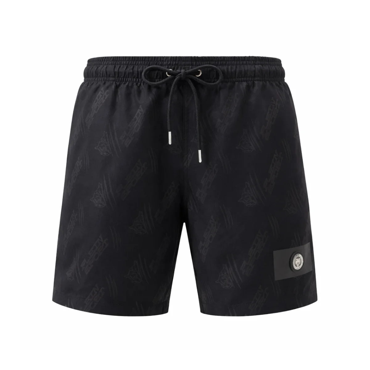 PLEIN SPORT Logo Print Drawstring Swim Shorts Men PS25046-BLK - Black / S